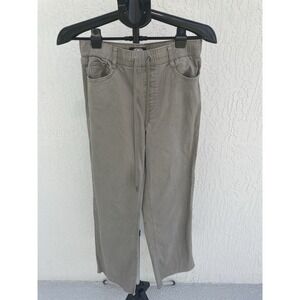 Rewash Size M Ladies Khakis Fringed Hem Light Green 5 Pockets Stretch Waist